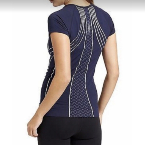 Athleta Fitness Fast Line Women's Navy Blue Athletic Top - Picture 2 of 4